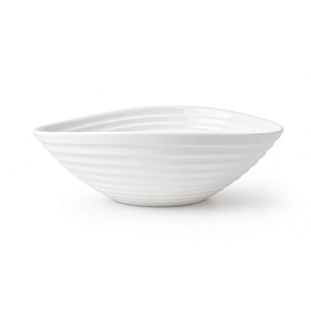 Sophie Conran for Portmeirion White Porcelain Spiral Ripple Oval Serving Bowl